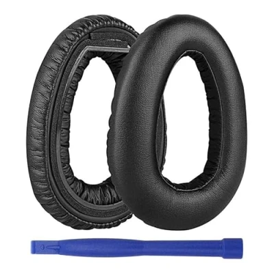 Abbildung von Aiivioll Ersatz PXC 550 Ohrpolster/Ear Cushion/Ohrpolster/Ersatz Ohrpolster Memory Foam Protein Leder Kompatibel mit Sennheiser II Wireless MB 660 Series Kopfhörer(Schwarz)