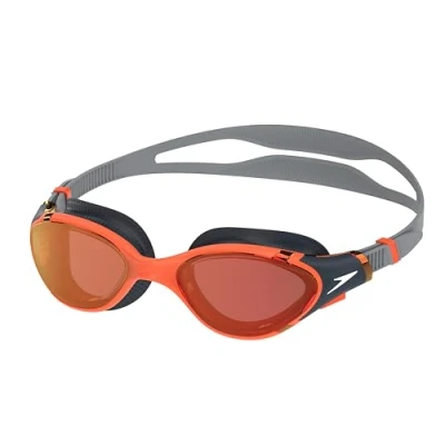 Abbildung von Speedo Biofuse 2.0 Mirror Schwimmbrille für Unisex Erwachsene, Amber Wave/Steel/Crimson Mirror, One Size