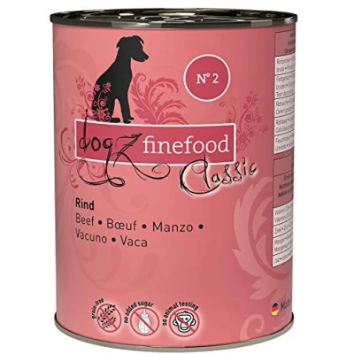 Abbildung von dogz finefood Hundefutter nass N 2 Rind Feinkost Nassfutter für Hunde &amp; Welpen getreidefrei zuckerfrei hoher Fleischanteil, 6 x 400 g Dose