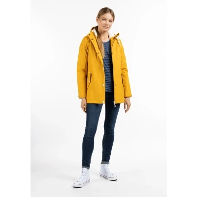 Abbildung von DREIMASTER Maritim Damen Regenjacke mit Kunstfellfutter L / Senf 100% Polyester