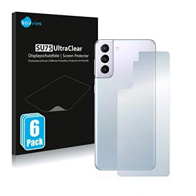 Abbildung von Savvies 6 Stück Schutzfolie für Samsung Galaxy S21 Plus 5G (Rückseite) Displayschutz Folie Ultra Transparent