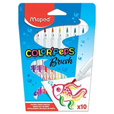 Abbildung von 12 x Maped Pinselfilzstift Color&#039;Peps Brush farbig sortiert VE=10 Stüc