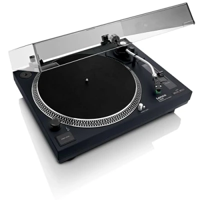 Abbildung von Lenco L 3828BK Plattenspieler (Direktantrieb, Vinyl formatierung USB, Phono Vorverstärker / Pitch Control in Schwarz)