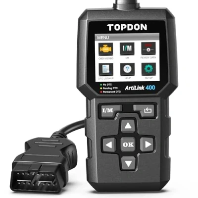 Abbildung von OBD2 Diagnosegerät, TOPDON AL400 Auto Diagnosewerkzeug, I/M Bereitschafts, 10 Modi, Motorkontrollleuchte, Smogtest, für EU Autos ab Baujahr 2000