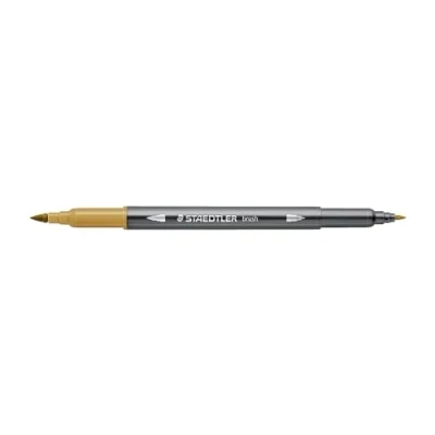 Abbildung von STAEDTLER aquarell Doppelfasermaler Design Journey, umbra, feine Spitze und flexible Pinselspitze, wasservermalbar, 10 umbra Filzstifte, 3001 790