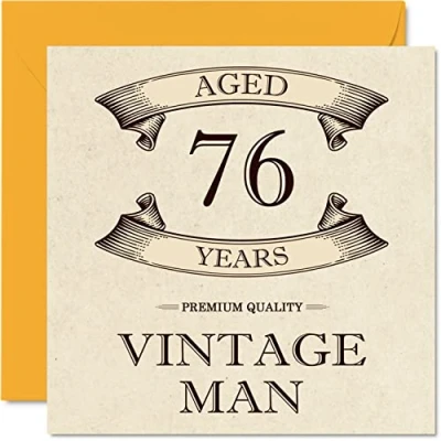 Abbildung von Stuff4 Geburtstagskarte zum 76. Geburtstag für Männer Alter 76 Jahre lustige Opa Vater Ehemann Onkel Bruder 145 mm x Grußkarten