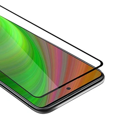 Abbildung von Cadorabo Vollbild Panzer Folie kompatibel mit Samsung Galaxy A71 5G Schutzfolie in TRANSPARENT SCHWARZ Gehärtetes (Tempered) Display Schutzglas 9H Härte 3D Touch