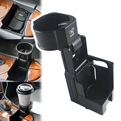 Abbildung von FanPaYY Getränkehalter in der Pkw Mittelkonsole , Car Center Konsolenbecherhalter für E Klasse W211 S211 CLS C219 A2116800014, Schwarz, Kunststoff