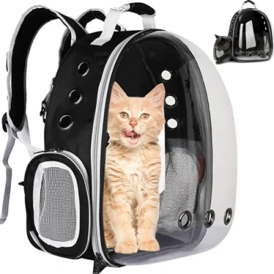 Abbildung von Purlov Tiertransporttasche Tiertransport Rucksack für Katzen, Hunde und kleine Haustiere&quot; bis 5,00 kg, Transparente Plexiglas Front