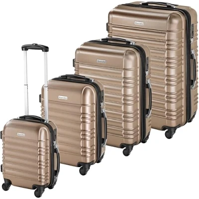 Abbildung von tectake Trolley Hartschalenkofferset 4 tlg., Rollen, erweiterbar
