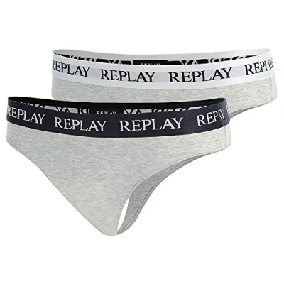 Abbildung von Replay Damen String 2er Set, Light Grey Mel N288 (Grau), L