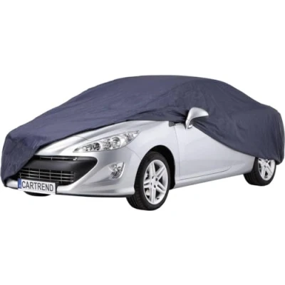 Abbildung von cartrend Vollgarage &quot;New Generation&quot;, Auto Abdeckplane, wetterfeste, waschbare Abdeckung, Polyester blau, mit Aufbewahrungstasche, Größe M, M: 472 x 203 159 cm