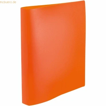 Abbildung von HERMA Ringbuch A4 Neon Orange Transluzent, schmal, 2 Ringe, 25 mm breit, Ringordner aus Kunststoff mit Niederhalter für Kinder, Jungen und Mädchen