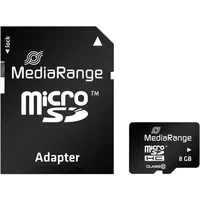 Abbildung von MEDIARANGE microSDHC Karte 8GB Class 10 mit SD Adapter