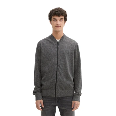 Abbildung von TOM Tailor Denim Strickjacke, Herren, Größe: Medium, Grey tonal mouline