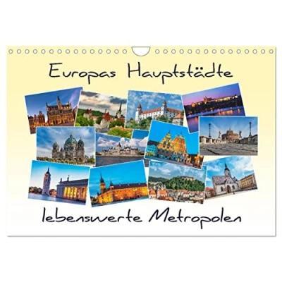 Abbildung von Europas Hauptstädte lebenswerte Metropolen (Wandkalender 2025 DIN A4 quer), CALVENDO Monatskalender