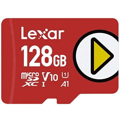 Abbildung von Lexar PLAY Micro SD Karte 128GB, microSDXC UHS I Karte, Bis zu 160MB/s Lesegeschwindigkeit microSD U1, V10, A1, C10 Speicherkarte Kompatibel mit Switch/Handy/Tablet (LMSPLAY128G BNNAG)