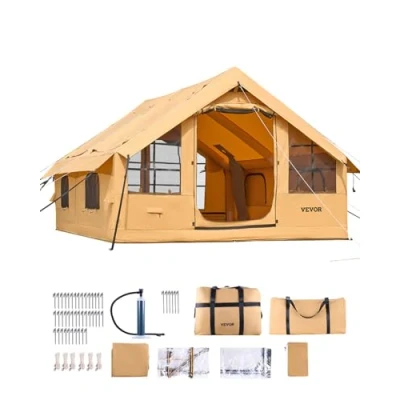 Abbildung von VEVOR Aufblasbares Zelt für Camping 5 8 Personen Glamping 4x3x2,2m Gelb