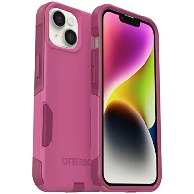 Abbildung von OtterBox Schutzhülle für iPhone 14 &amp; 13 Commuter Series In The Fucshia (Pink), schlank und robust, taschenfreundlich, mit Portschutz