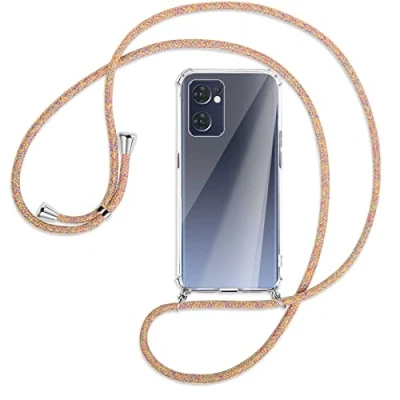 Abbildung von mtb more energy® Handykette kompatibel mit Oppo Find X5 Lite (6.43&#039;&#039;) Rainbow Smartphone Hülle zum Umhängen Anti Shock Full TPU Case