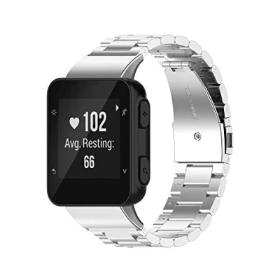 Abbildung von Yikamosi Kompatibel mit Garmin Forerunner 45 Armband,Schnellverschluss Edelstahl Metall Ersatzarmband Damen Herren Wristband Uhrenarmbänder für 45/Forerunner 45S/Swim 2,Silber