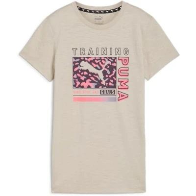 Abbildung von PUMA Unisex Women’s Graphic Train Favorite Aop Tee T Shirts, Wüstenstaub, XS EU
