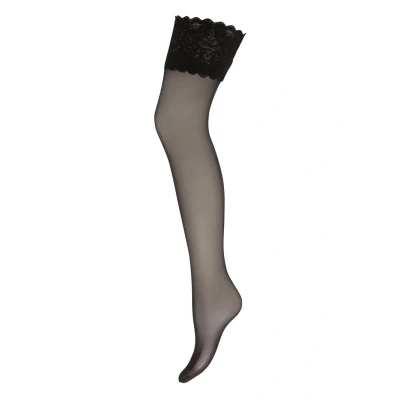 Abbildung von Wolford Damen Satin Touch 20 Stay Up Strumpfhose, DEN, Schwarz (Black 7005), Medium