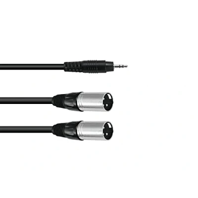 Abbildung von Omnitronic 30225158 XLR Adapterkabel [1x Klinke 3,5 mm 2x 3 polig] 1,50 m Schwarz