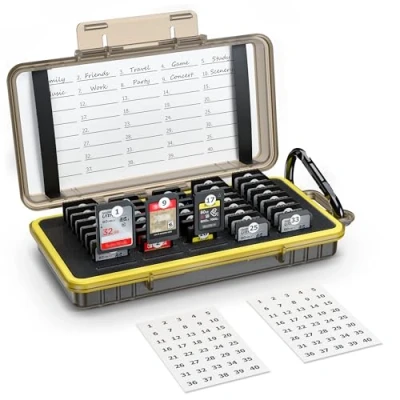 Abbildung von Kiwifotos Wasserdicht Speicherkarten Etui Aufbewahrung für 40 SD SDXC SDHC, Cfexpress Type A Karten Tasche Hülle Schutzbox Tragetasche Memory Card Case Box