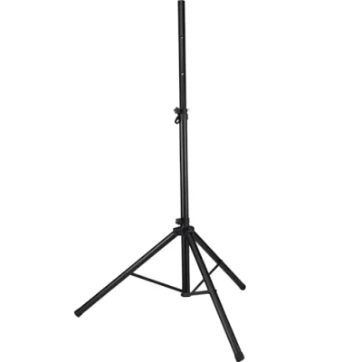 Abbildung von Pronomic Boxenstativ Stahl Boxenständer mit Dreibein Konstruktion Lautsprecherständer, (Höhenverstellbar, 1 tlg., Belastbarkeit bis 50 kg, auch als Dartstativ / Fotostativ verwendbar)