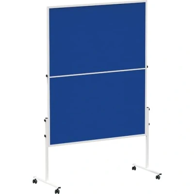 Abbildung von MAUL Moderationstafel MAULsolid 150x120 cm Klappbare Pinnwand für beidseitige Nutzung Filz Moderationskarten, Pinnnadeln Tafel Büro, Schule, Universität Blau