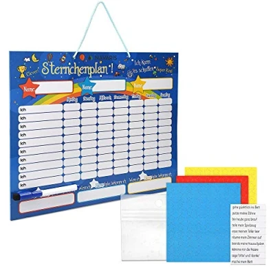 Abbildung von Navaris Magnettafel Magnetische Belohnungstafel inkl. Sternchen und Stift 40x32cm, (1 tlg)