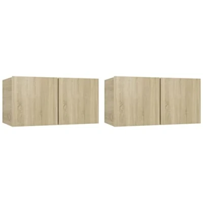 Abbildung von vidaXL Hängeschrank 2 Stück Sonoma Eiche 60x30x30 cm