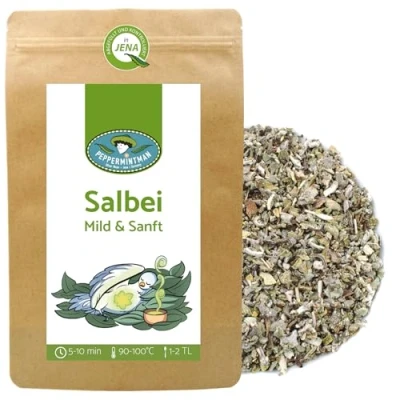 Abbildung von Dalmatinischer Salbei 120g milder aromatischer Salbeitee getrocknete Blätter Intensiv duftend und würzig PEPPERMINTMAN