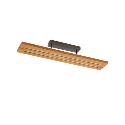 Abbildung von Lindby LED Deckenlampe Nesaja, schwarz, Holz, 98cm, dimmbar