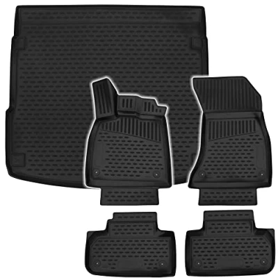 Abbildung von AD Tuning *TM11010+FM10010 Gummi Fußmatten + Kofferraumwanne im Set