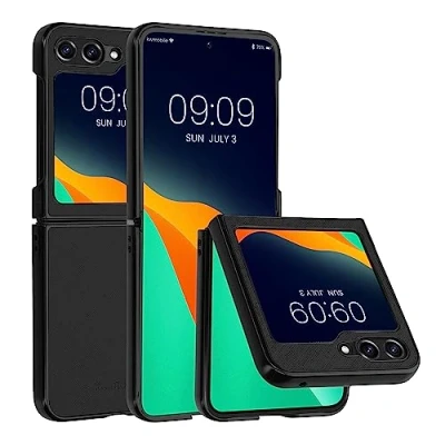 Abbildung von kwmobile Flip Hardcase kompatibel mit Samsung Galaxy Z Flip5 Hülle für Foldable Handy Handyhülle in Schwarz