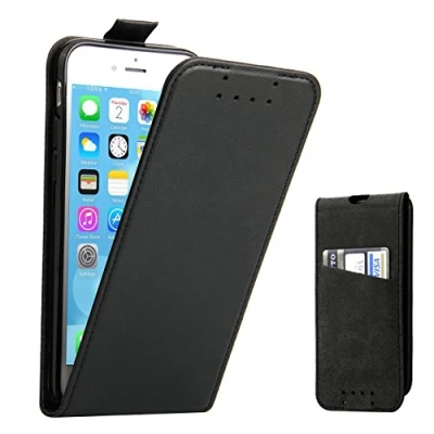 Abbildung von Supad iPhone 7 Hülle, 8 Leder Tasche für Apple 7/8 4,7 Zoll Handyhülle Flip Case Schutzhülle (Schwarz)