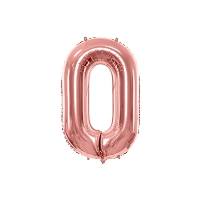 Abbildung von Party Deko Folienballon Nummer 0, 86cm, rose gold universal