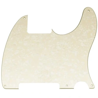 Abbildung von Musiclily 5 Löcher American Vintage Tele Pickguard T Style Gitarren Schlagbrett für Fender USA/Mexican Telecaster Esquire E Gitarre,4 lagig Parchment Pearl
