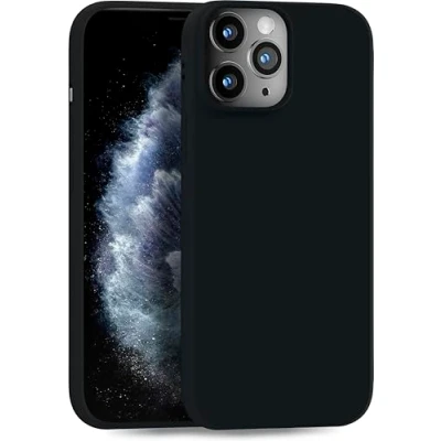 Abbildung von MyGadget Hülle kompatibel mit iPhone 11 Pro robuste Handyhülle TPU Case Slim Silikonhülle Back Cover Kratzfest Schutzhülle matt Schwarz