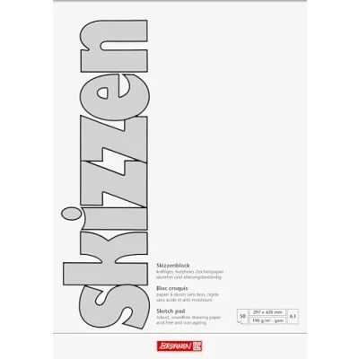 Abbildung von BRUNNEN Skizzenblock, A3, 50 Blatt/ Block, Grammatur 190 g/m²