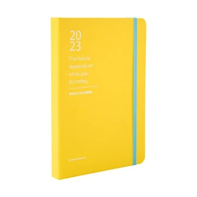 Abbildung von Kokonote Terminkalender 2023 Color Fun Kollektion A5 Format Gelb Essential Kalender Wochenplaner Personal Organizer auf Englisch FSC® zertifiziert