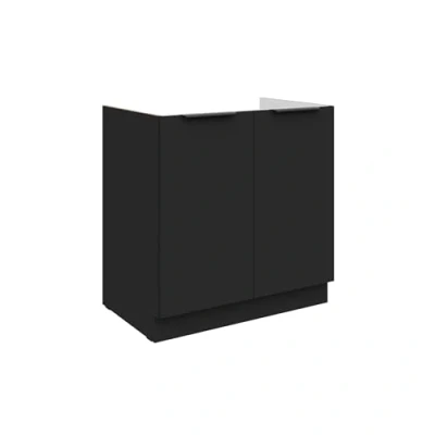 Abbildung von Küchen Spülenunterschrank 80 cm Siena Schwarz Küche Küchenzeile Küchenblock