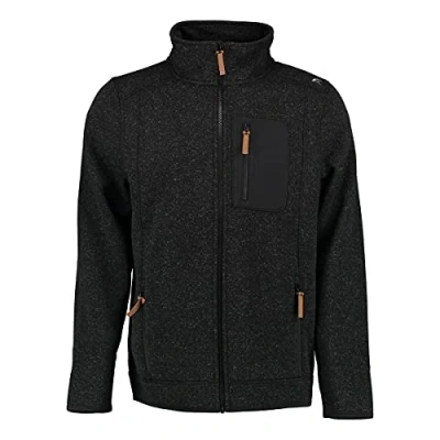 Abbildung von OS Trachten Orbis Herren Fleecejacke Strickfleecejacke Freizeitjacke mit Stehkragen hochgeschlossen Nucku, Größe:XXL, Farbe:anthrazit