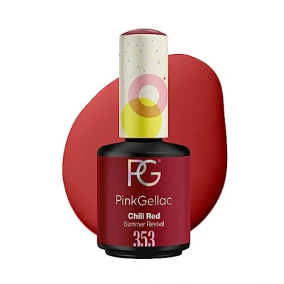 Abbildung von Pink Gellac UV Gel Nagellack 353 Chili Red 15 ml Shellac Rot Nail Polish Gelnagellack für Lampe Einfache Anwendung Lack Made in Holland
