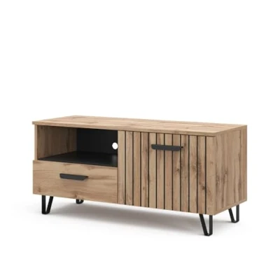 Abbildung von Vicco Lowboard Amber, Braun/Braun, 100.2 x 48.5 cm mit Schublade und Tür
