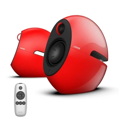 Abbildung von EDIFIER Luna E25 Design Lautsprecherset mit Bluetooth (74 Watt), rot