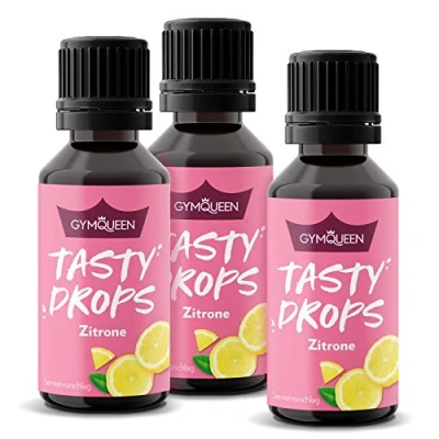 Abbildung von GymQueen Tasty Drops, Zitrone, 3x30ml, Flavour Drops ohne Kalorien