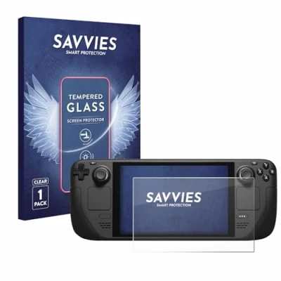 Abbildung von Savvies Panzer Schutz Glas für Valve Steam Deck/OLED 9H Hartglas, Anti Fingerprint, Displayschutz